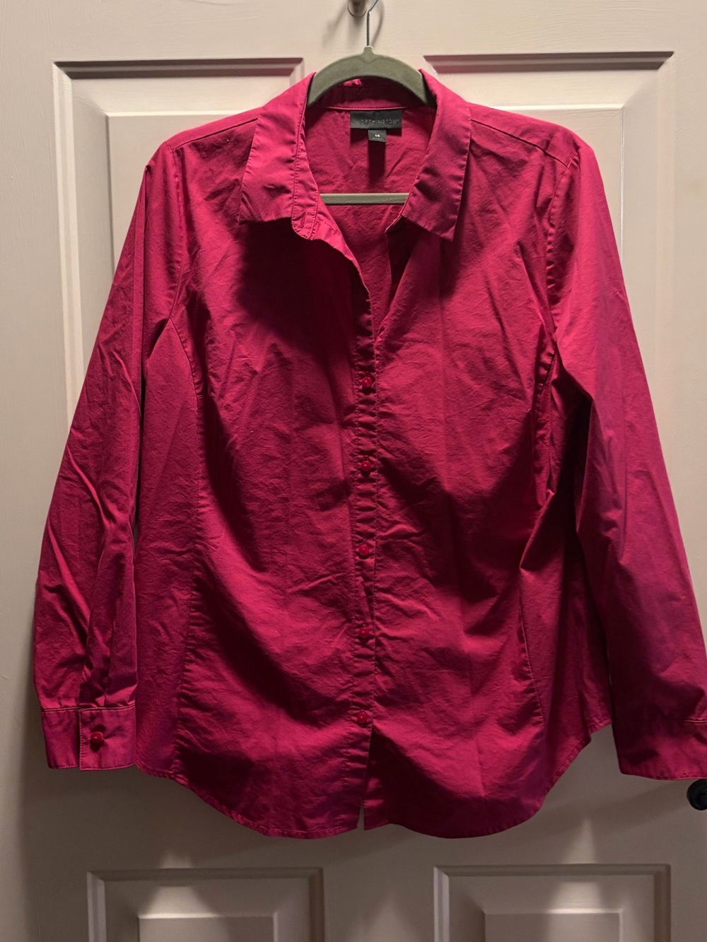 Worthington Fuchsia Button-Front Dress Shirt